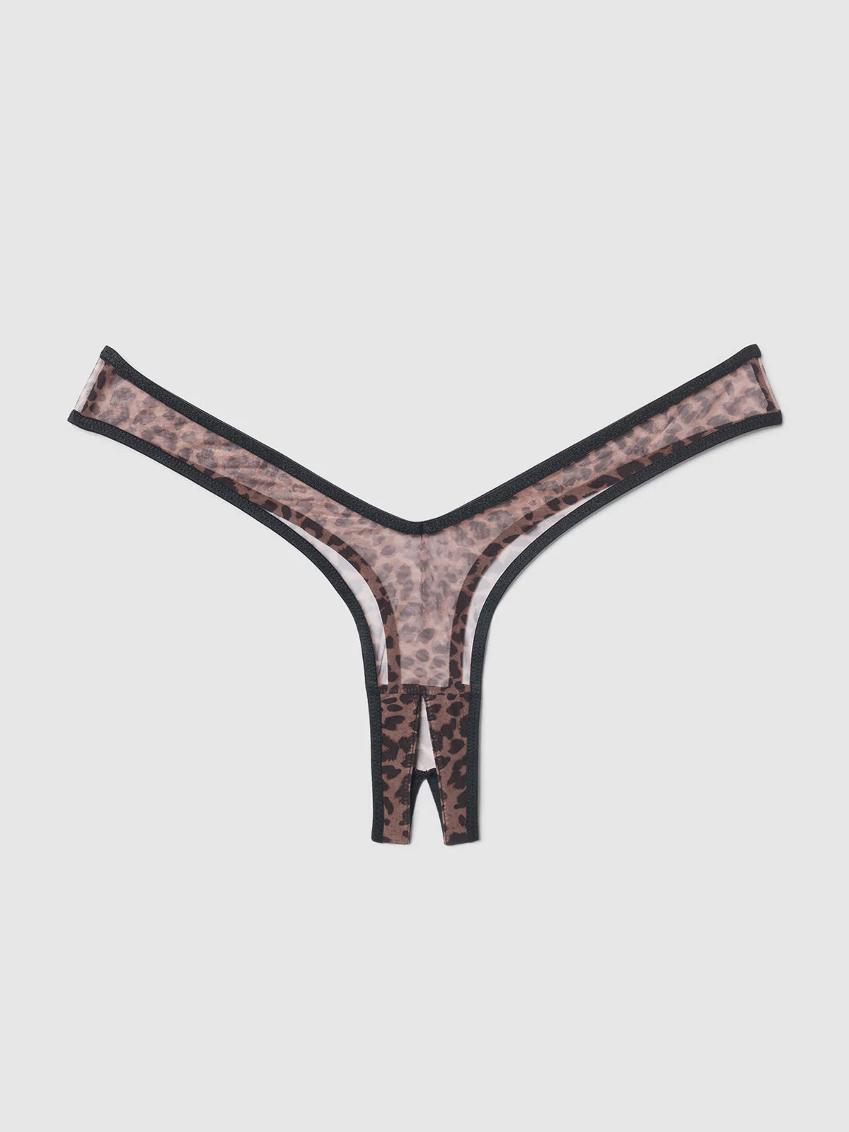Alanza Ultra Fine Mesh Open Crotch Thong with Garters - Image 5