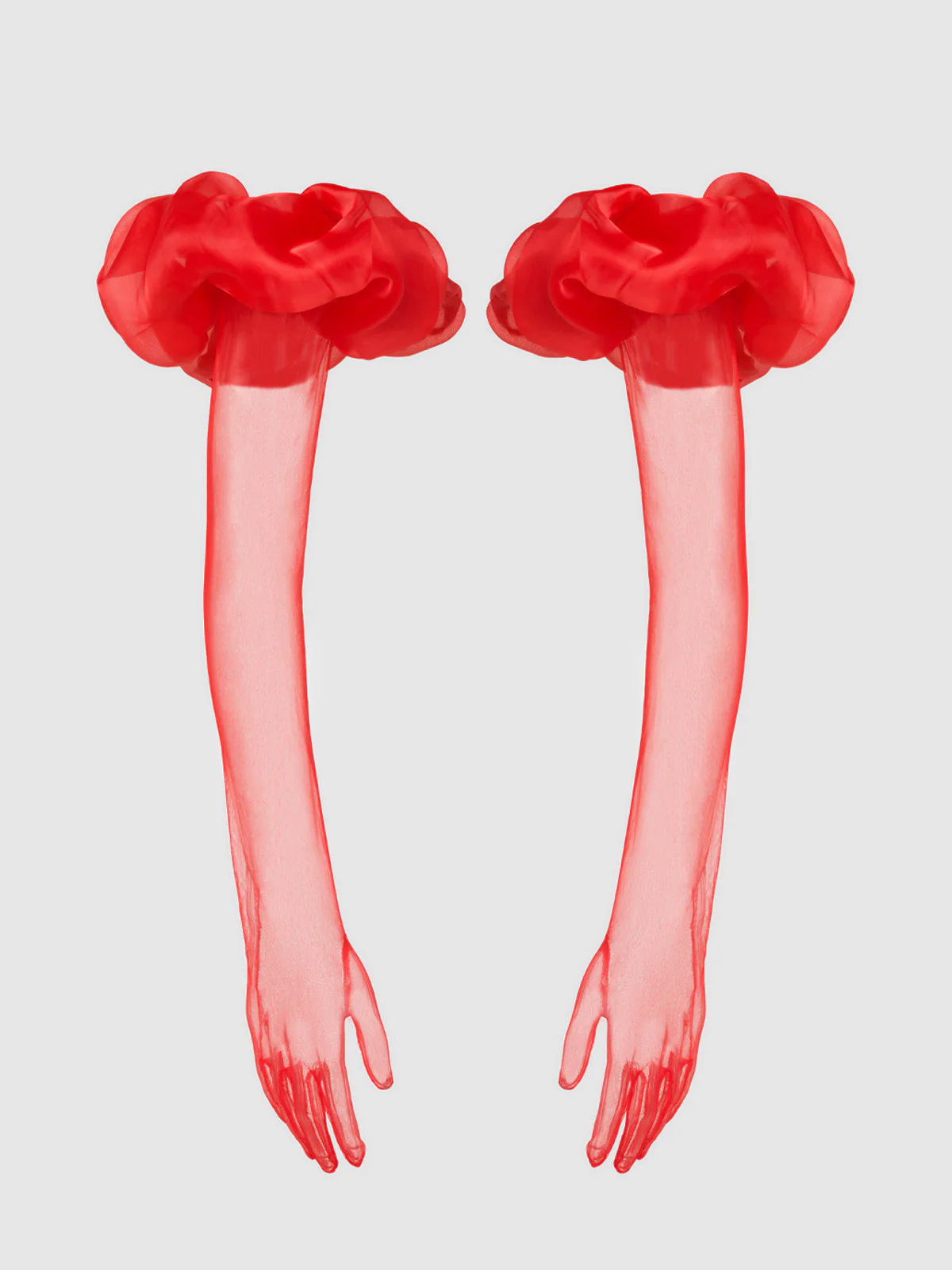 Chiffon Long Glove With Puff