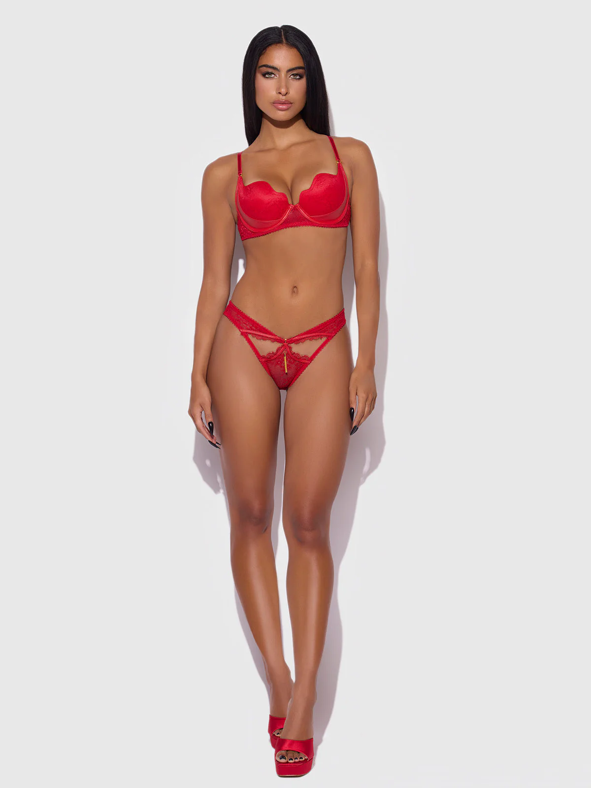 Director's Cut Lace & Faux Leather Chiara Balconette - Image 3
