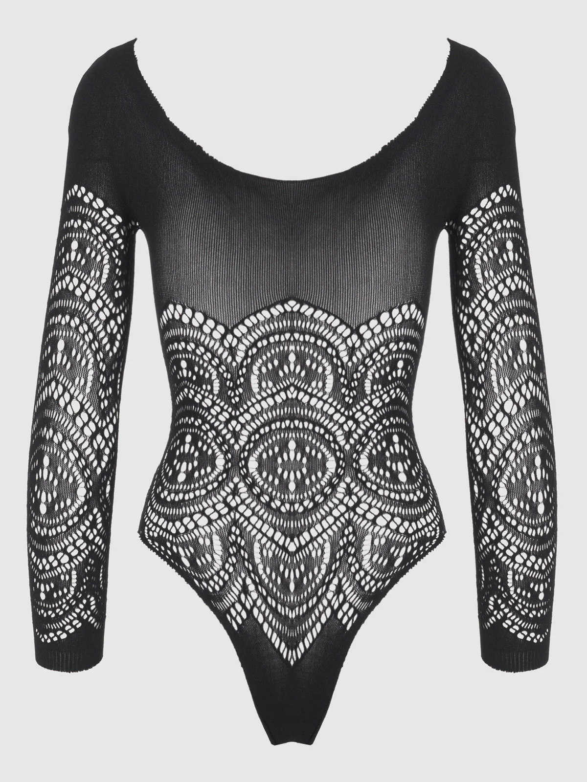 Floral Long Sleeve Bodystocking Teddy - Image 6