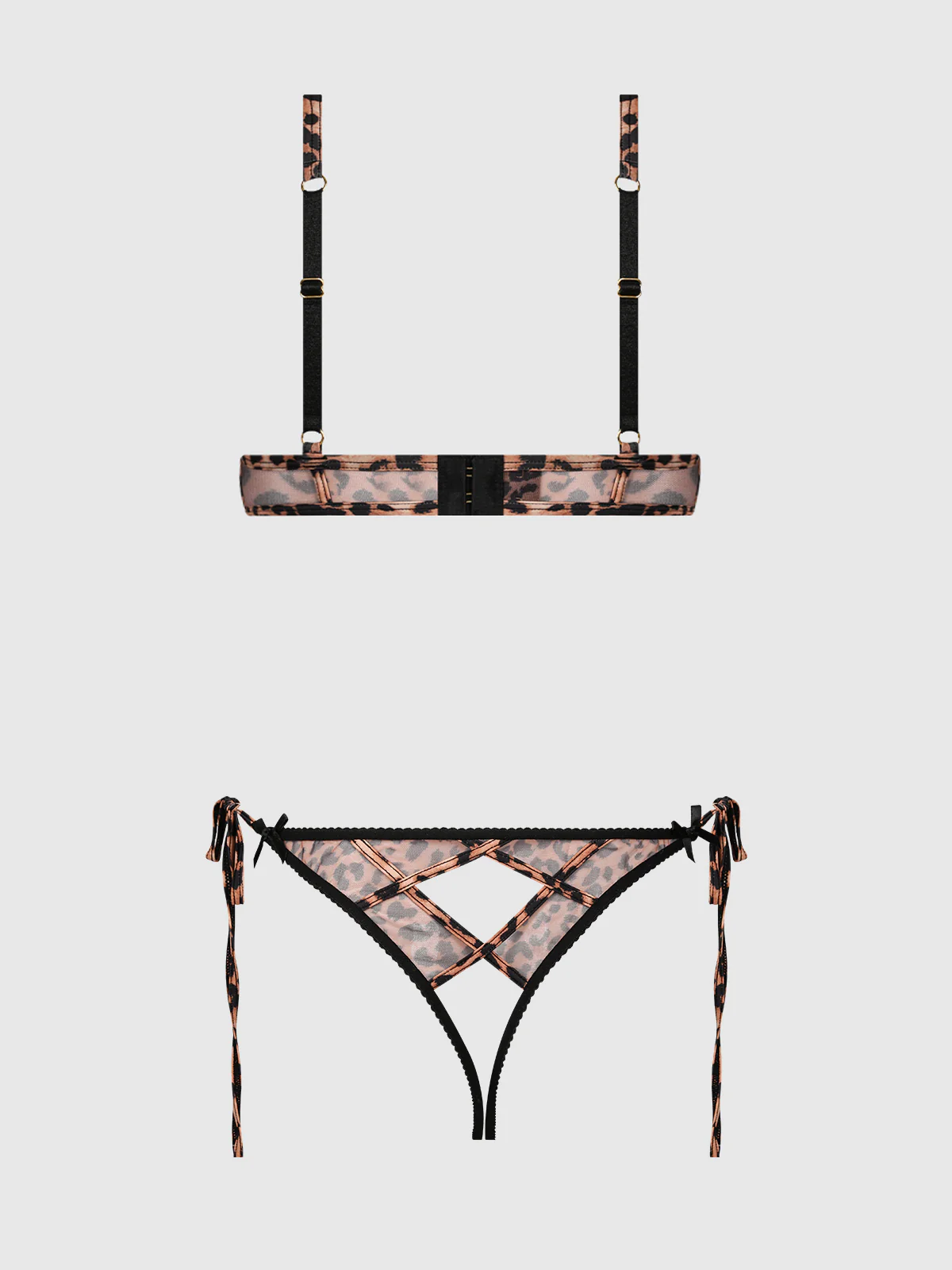 Kaia Leopard Mesh Crotchless Teddy - Image 7