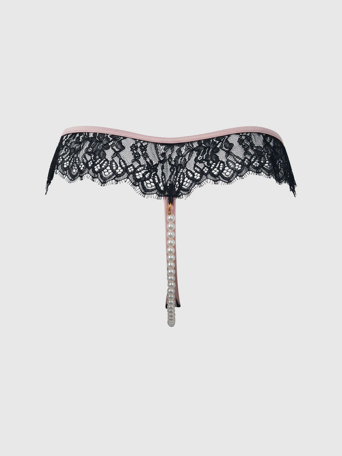 Rosalind Lace & Pearl Crotchless Thong - Image 5