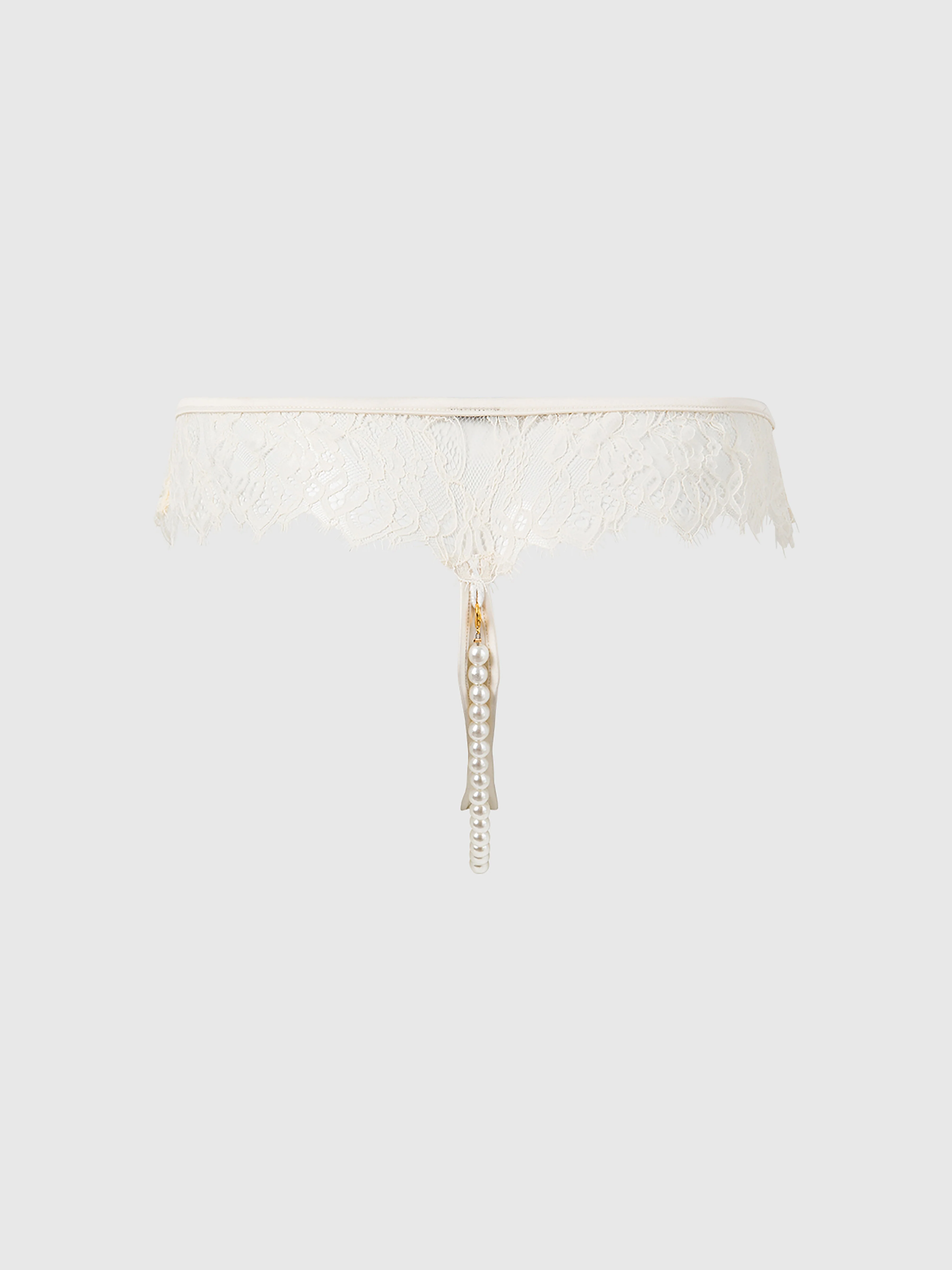 Rosalind Lace & Pearl Crotchless Thong - Image 6
