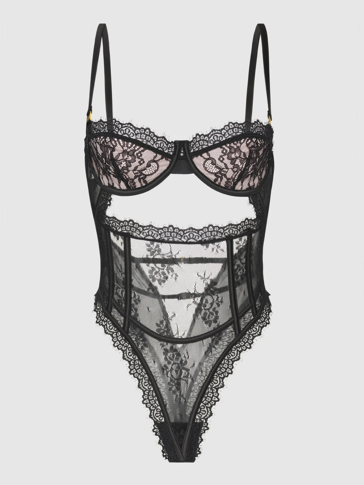 Rosalind Satin & Lace Underwire Teddy - Image 10