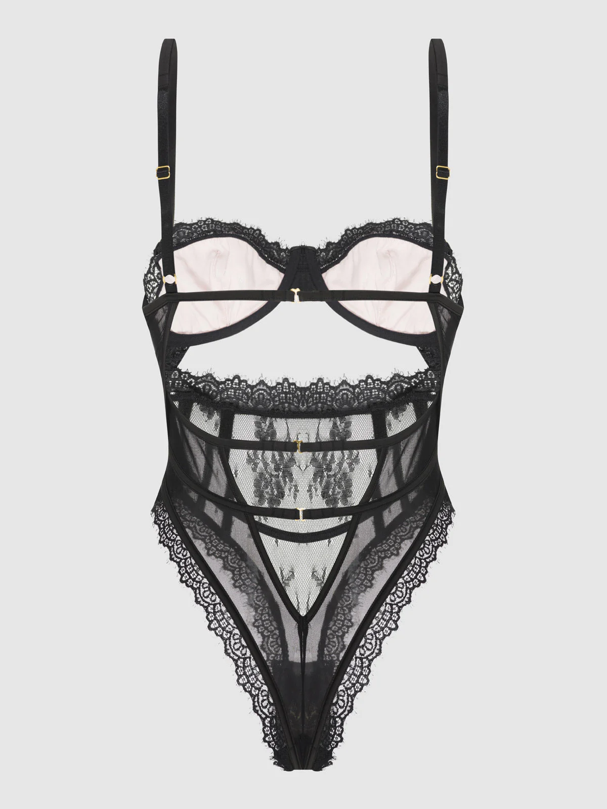 Rosalind Satin & Lace Underwire Teddy - Image 11