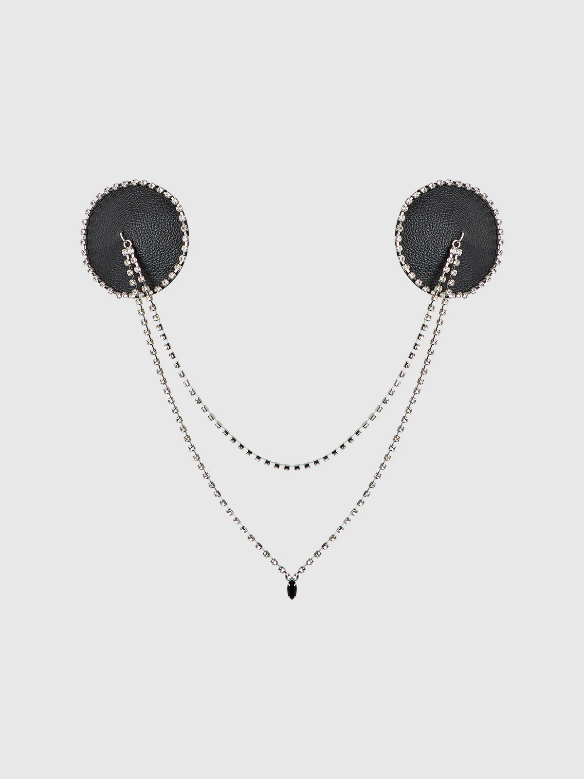 Ziggy Rhinestone & Leather-Like Draped Pasties - Image 5
